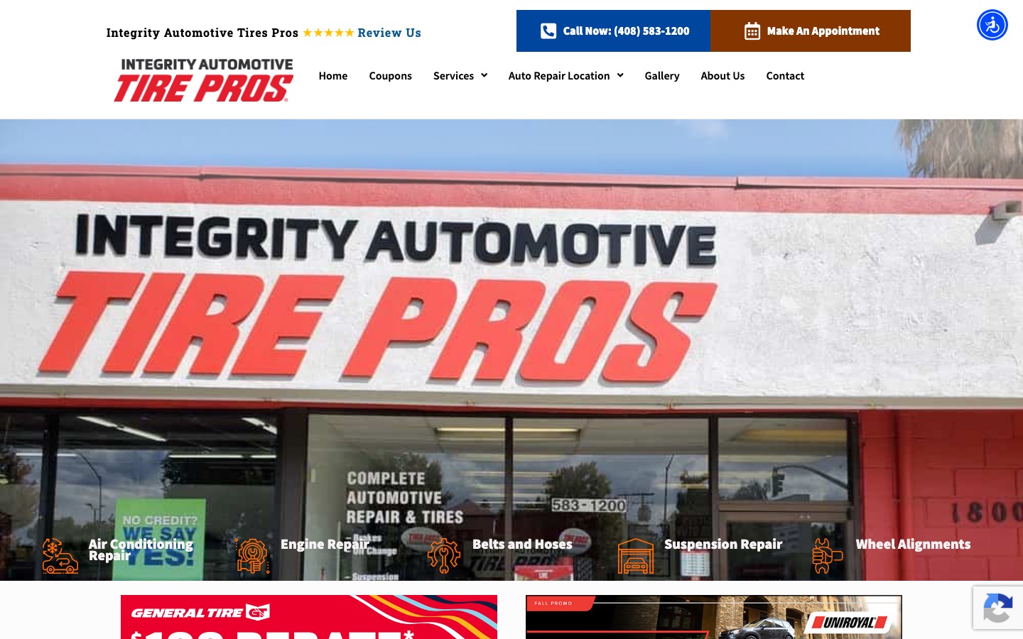 Integrity Automotive Tire Pros website